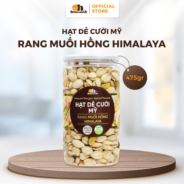 Hạt Dẻ Cười Mỹ Rang Muối Hồng Himalaya - Hủ 475g - Oh Smile Nuts
