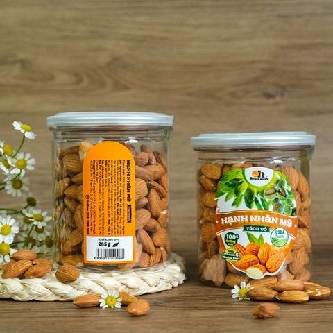  Hạnh Nhân Mỹ Tách Vỏ Nướng Smile Nuts Hộp 265g 