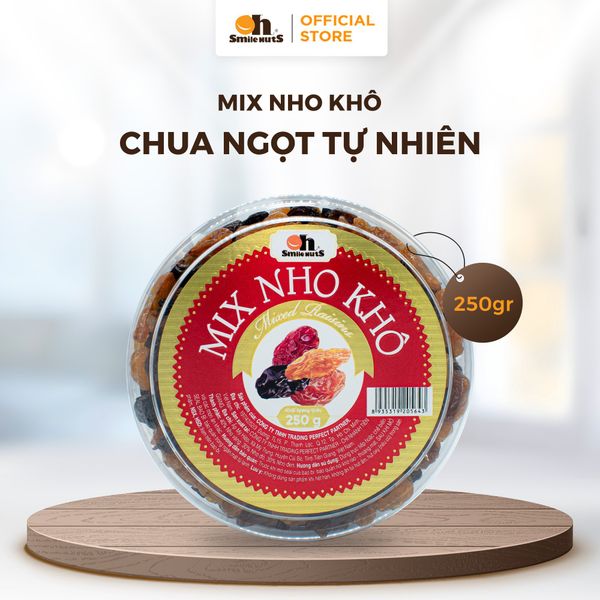 Mix Nho Khô Chile - Hộp Tròn 250g - Oh Smile Nuts