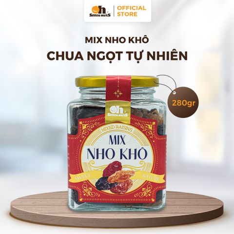  Mix Nho Khô Chile - Hũ Thủy Tinh 280gr - Oh Smile Nuts 