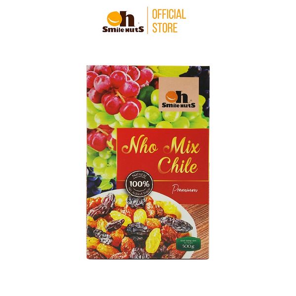 Nho Khô Mix Smile Nuts Hộp 500g - Nhập Khẩu Từ Chile