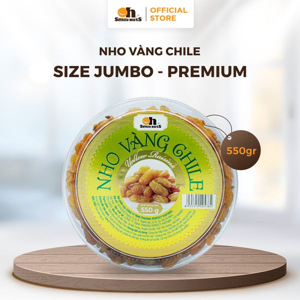 Nho Khô Vàng Chile - Hộp Tròn 550g - Oh Smile Nuts