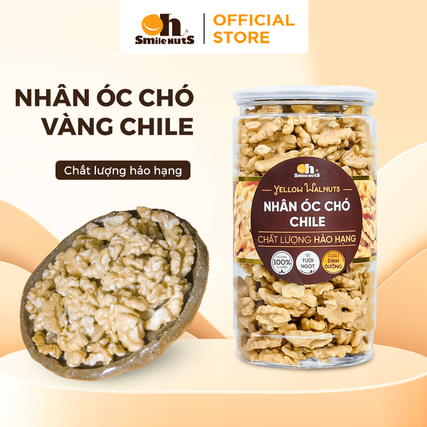 Nhân Óc Chó Vàng Chile Tươi - Nhân Óc Chó Nấu Sữa Smile Nuts - Hủ 350g