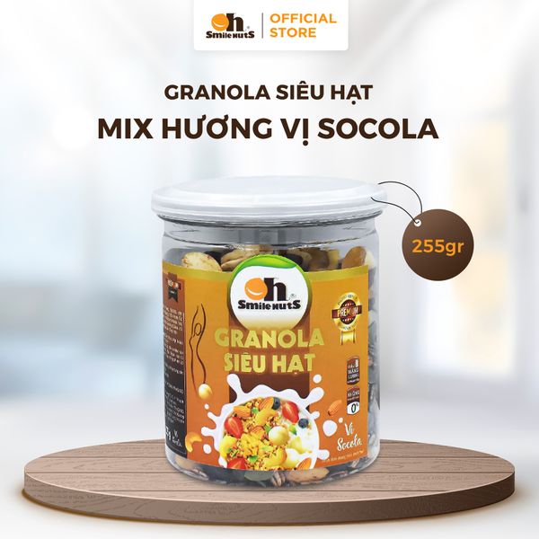 Granola Siêu Hạt Vị Socola - Hũ 225 gram - Oh Smile Nuts