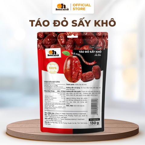  Táo Đỏ Khô Tân Cương - Túi 130g- Oh Smile Nuts 