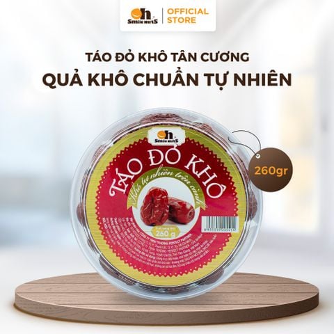  Táo Đỏ Khô Tân Cương - Hộp Tròn 260g - Oh Smile Nuts 