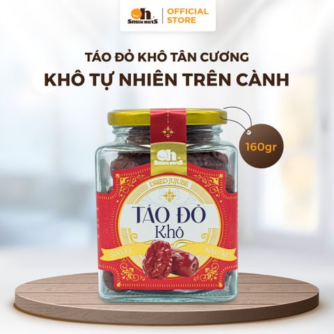  Táo Đỏ Khô Tân Cương - Hũ Thủy Tinh 160g - Oh Smile Nuts 