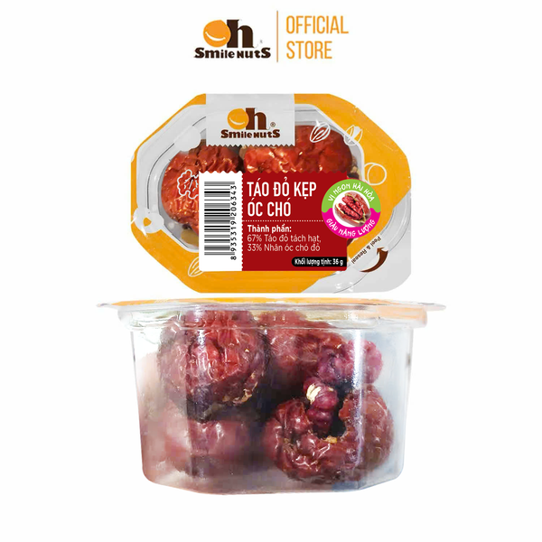 Táo Đỏ Kẹp Óc Chó Đỏ - Hộp CVS 36g- Oh Smile Nuts