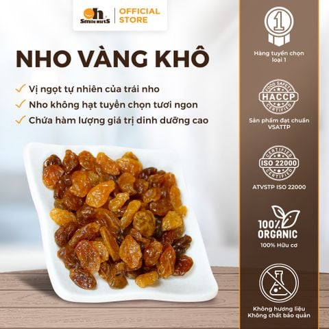  Nho Khô Vàng Chile - Hủ nhựa 278g - Oh Smile Nuts 