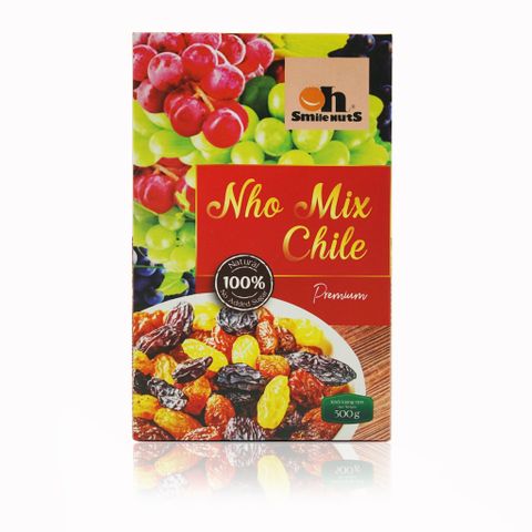  Nho Khô Mix Smile Nuts Hộp 500g - Nhập Khẩu Từ Chile 