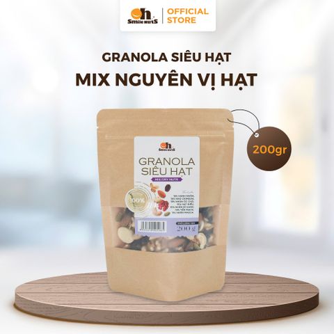  Granola Siêu Hạt Nhập Khẩu - Túi 200g - Oh Smile Nuts 