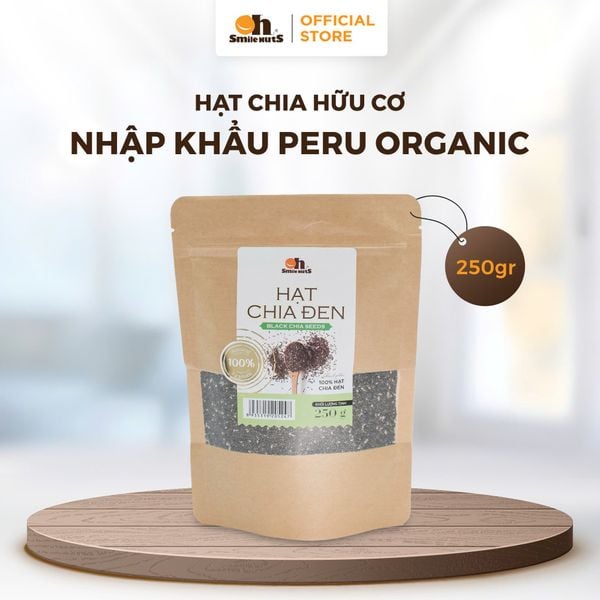 Hạt Chia Đen Hữu Cơ - Túi 250g - Oh Smile Nuts