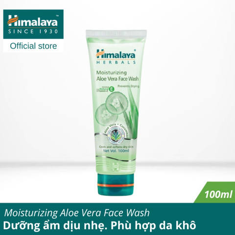 (HSD 5/2024) SỮA RỬA MẶT DƯỠNG ẨM VÀ SÁNG MỊN DA HIMALAYA MOISTURIZING ALOE VERA FACE WASH 100ML