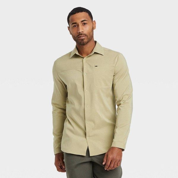  Áo tay dài All In Motion Tropical woven shirt button dành cho anh em. Đẹp và chất. Form slim ôm người cực chuẩn. 