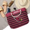 Túi tote đi biển Foco . Chất vải canvas, unisex. Đỏ sọc đen hình Chim