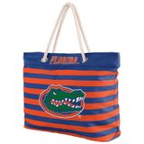  Túi tote đi biển Foco . Chất vải canvas, unisex. Xanh sọc cam cá sấu. 