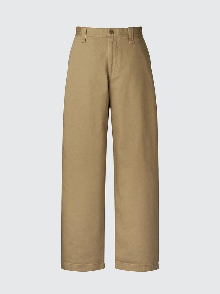  Quần Chinos Uni Ổng Rộng dành cho Nam. Chất quần 100% cotton dày dặn, form quần wide fit dễ mặc. 