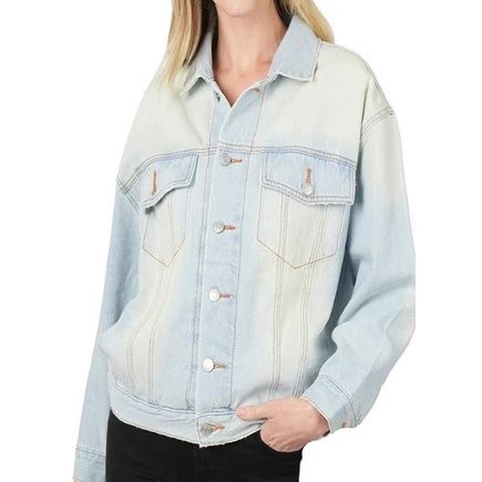  Khoác jeans Oversize Denim jacket  dành cho Nữ Chất jeans mềm mại, dày dặn, co giãn nhẹ. Form oversize cá tính. 