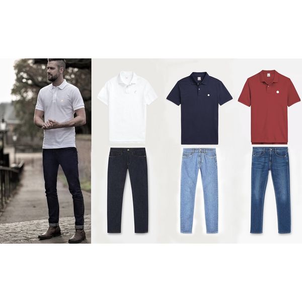  Nguyên bộ gồm Polo của Brooks Brothers và quần jeans của ADHOC. Outfit hoàn hảo phù hợp với hầu hết nhu cầu. 