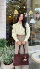 VGU9009-Set áo sơ mi tay dài, quần suông