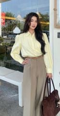 VGU9009-Set áo sơ mi tay dài, quần suông
