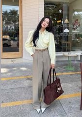 VGU9009-Set áo sơ mi tay dài, quần suông