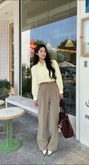 VGU9009-Set áo sơ mi tay dài, quần suông