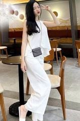 TQ4218-Set áo sát nách, quần dài Kem