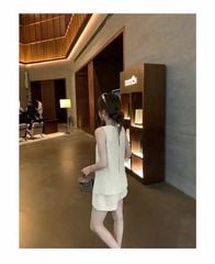 KS0883-Set linen quần short Kem