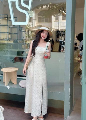 VGU6189 ĐẦM LINEN HOA NHÍ