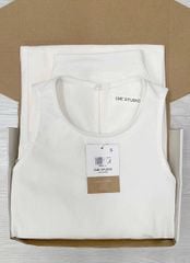 TQ4218-Set áo sát nách, quần dài Kem