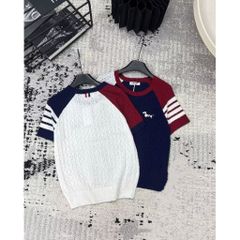 LEN1459 ÁO LEN QC TAY PHỐI SỌC (X.ĐEN)