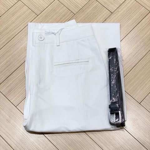 QCC2012 QUẦN DÀI QC + NỊT DA (TRẮNG)