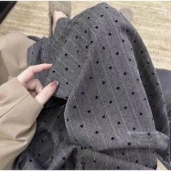 TB7356 QUẦN DÀI HỌA TIẾT TIM ĐEN