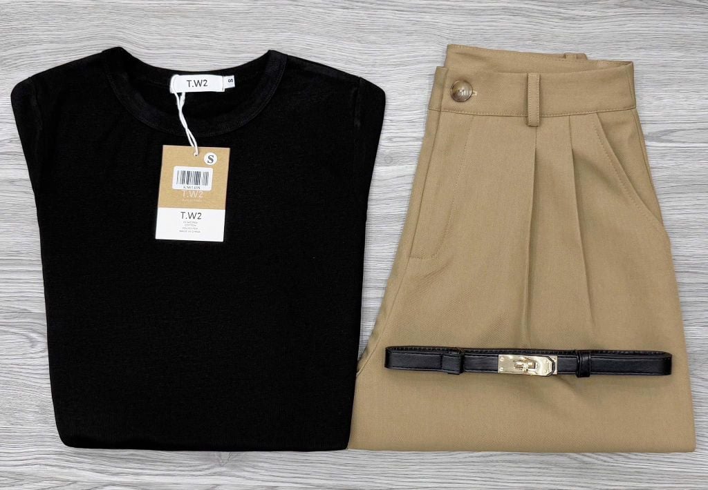KS0143 SET ÁO THUN ĐEN, QUẦN SHORT + NỊT