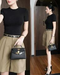 KS0143 SET ÁO THUN ĐEN, QUẦN SHORT + NỊT