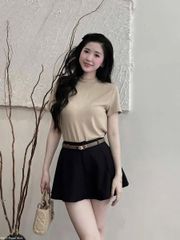VGU9027- Set 2 món áo thun + CV ngắn Đen (áo Nâu)