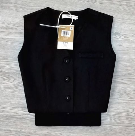 KS0136 - Set Áo Gile, Quần Short ĐEN