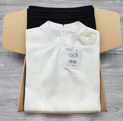 SKY7574-Set công sở vai áo đính hoa, CV bút chì Đen