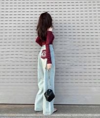 VGU9236-Quần jean túi sau thêu họa tiết