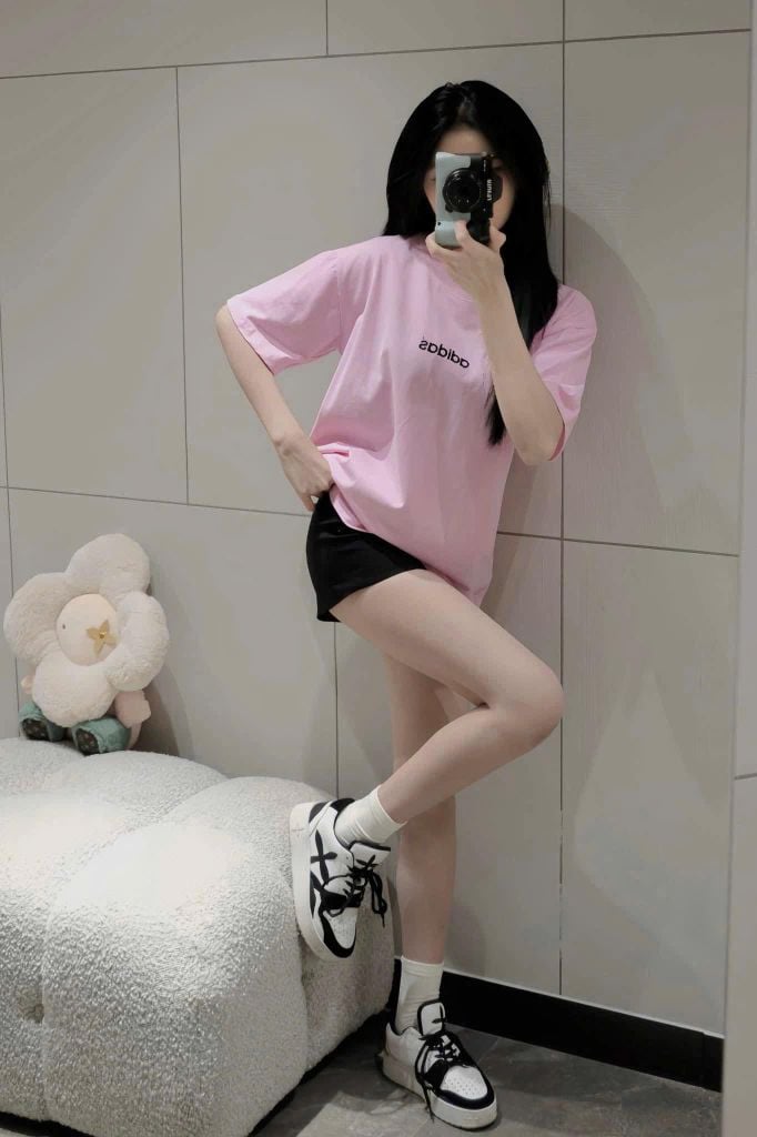 TQ3933-Áo thun in chữ Hồng (áo lẻ)
