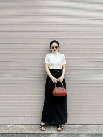 VGU9337-Chân váy jean Trắng (CV lẻ)