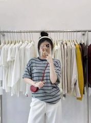 TB7562 ÁO THUN SỌC THÊU GẤU (ĐEN)