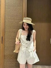 VGU9324-Set áo 2 dây, quần short Trắng
