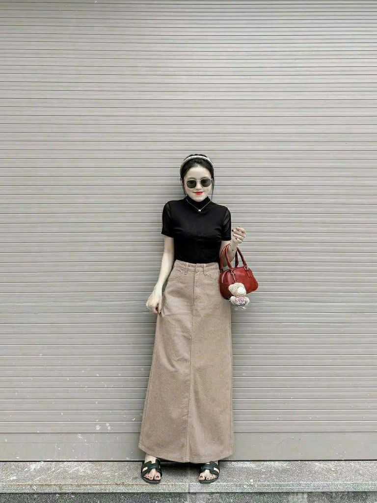 VGU9337-Chân váy jean Trắng (CV lẻ)