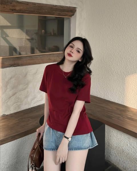 VGU9371 SET ÁO THUN ĐỎ CV JEANS