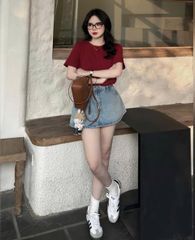 VGU9371 SET ÁO THUN ĐỎ CV JEANS
