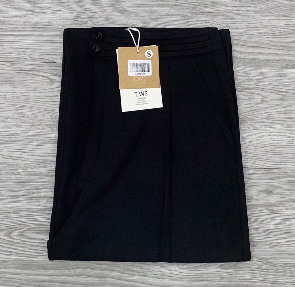 KS0248-Quần tây suông Đen