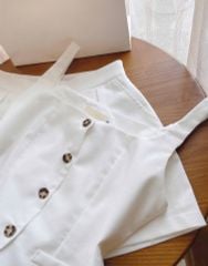 VGU9324-Set áo 2 dây, quần short Trắng