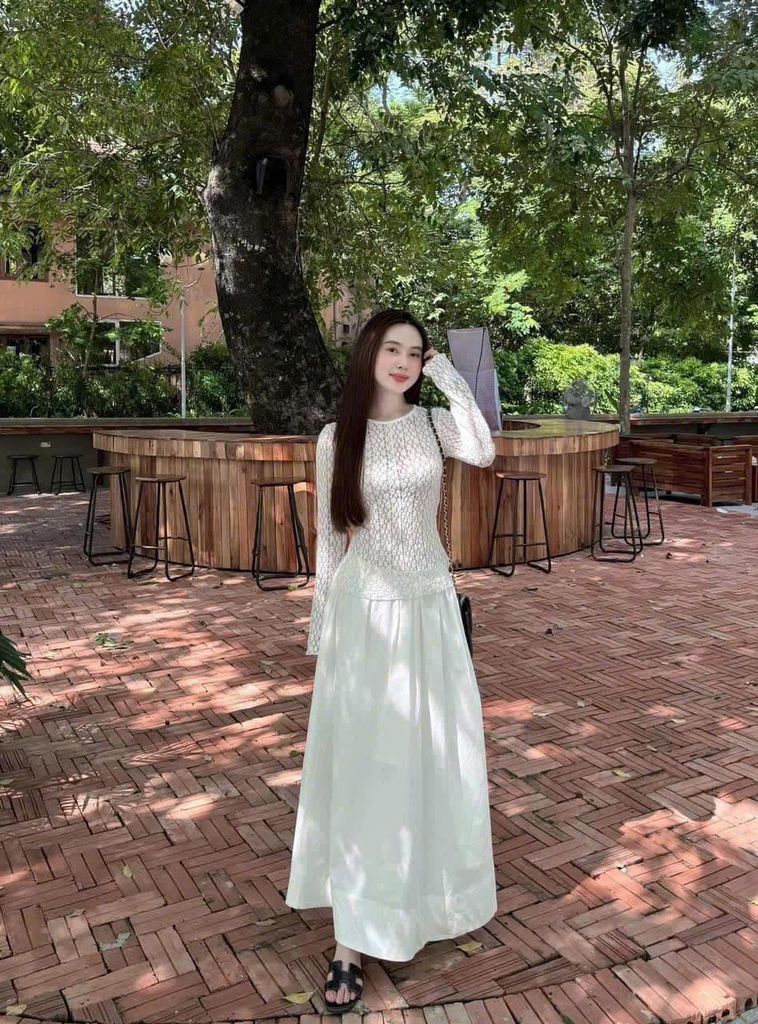 TQ3973-Set basic áo body, CV dài Trắng